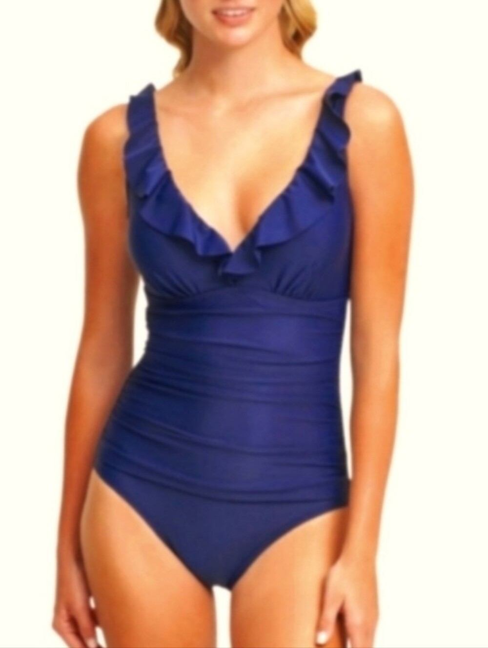 Like NEW DKNY Ruffle Plunge Underwire Tummy Control One-Piece Swimsuit 🩱🆕